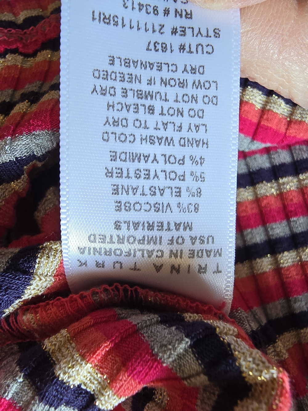 Trina Turk Large NWT Striped Ribbed Tank - Picture 8 of 9